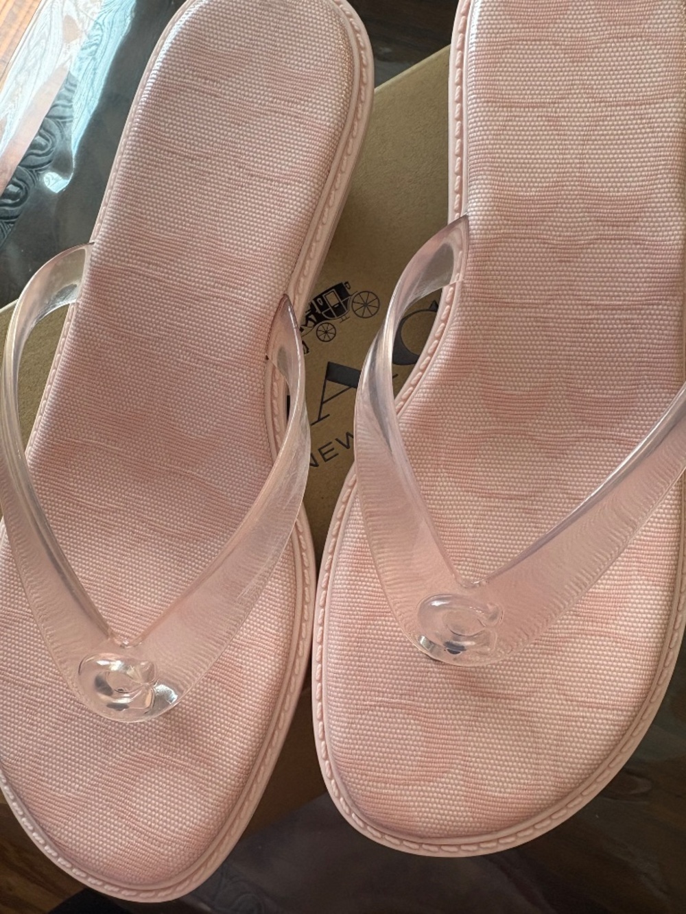 Coach Women’s Candy Pink Jelly Thong Kitten Heel Sandals - Picture 2 of 8